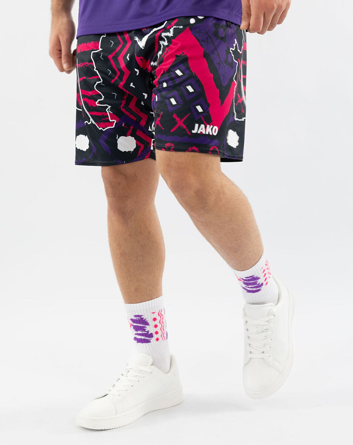 Jako Malle Sporthose Manchester 2.0 - weiß/pink/lila/schwarz