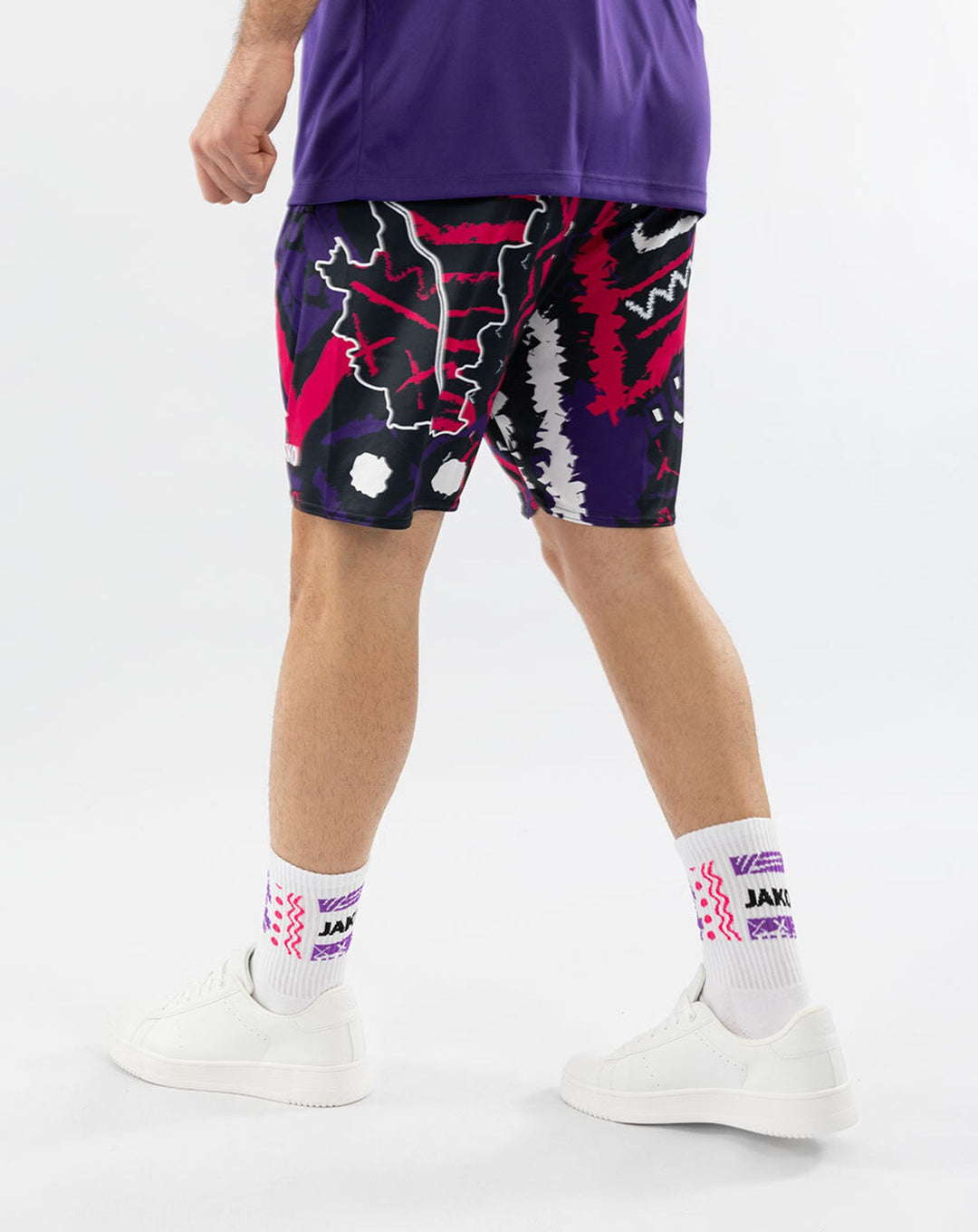 Jako Malle Sporthose Manchester 2.0 - weiß/pink/lila/schwarz