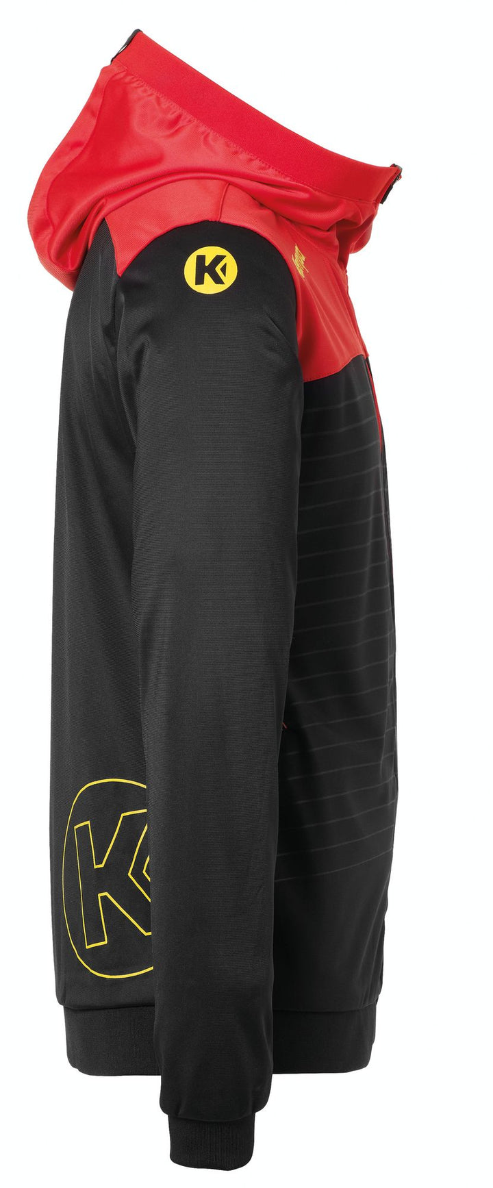 Kempa EMOTION 2.0 HOOD JACKET - schwarz/rot/gelb