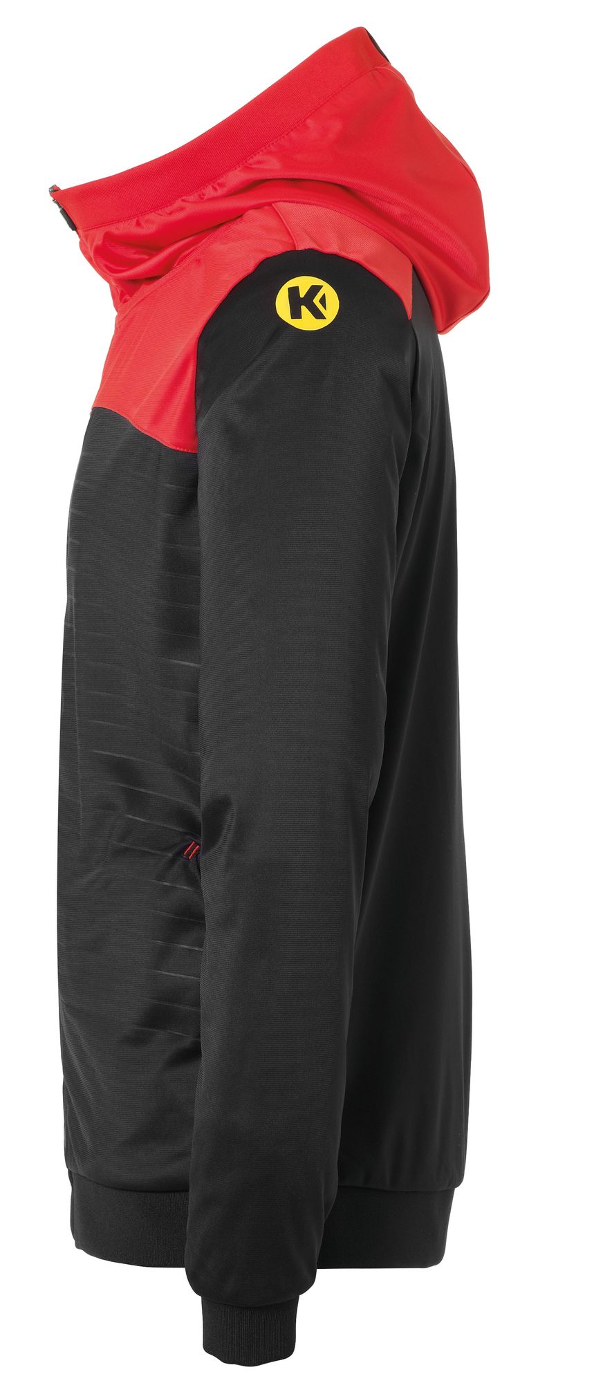 Kempa EMOTION 2.0 HOOD JACKET - schwarz/rot/gelb