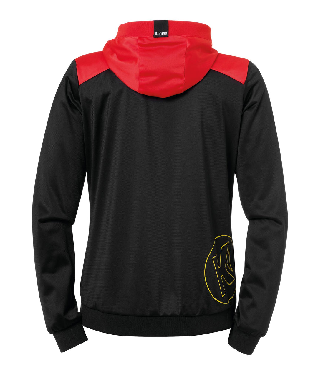 Kempa EMOTION 2.0 HOOD JACKET WOMEN - schwarz/rot/gelb