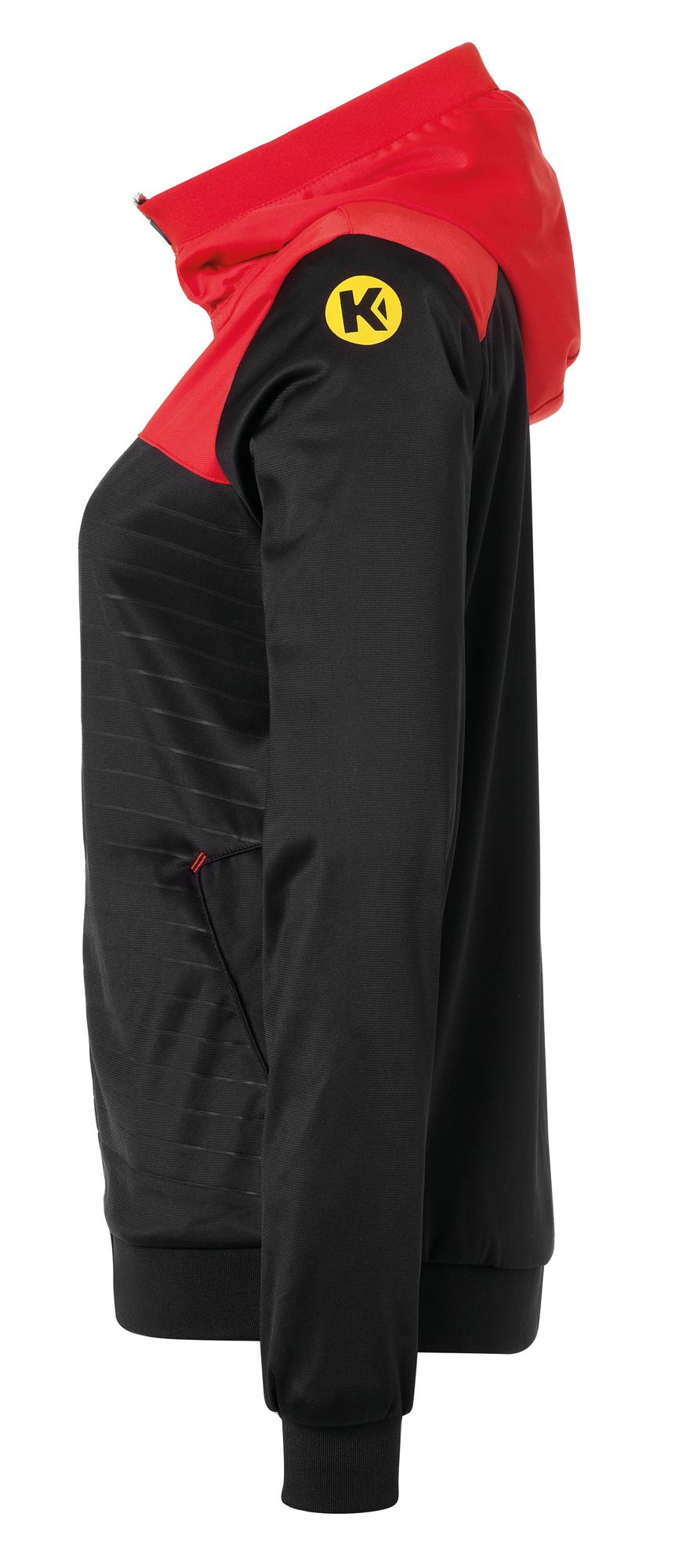Kempa EMOTION 2.0 HOOD JACKET WOMEN - schwarz/rot/gelb