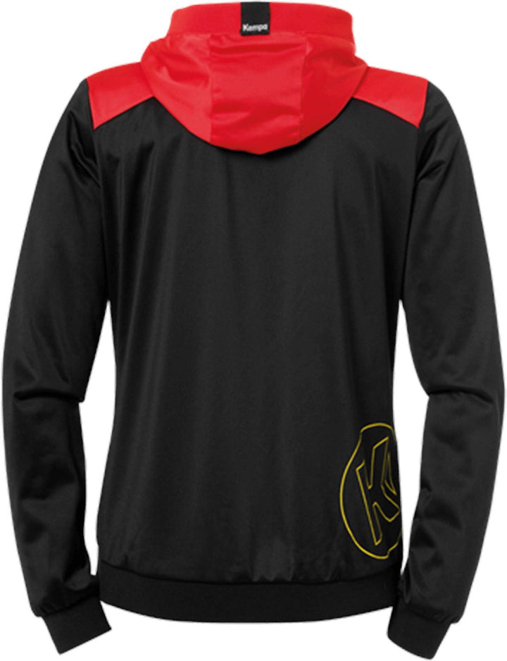 Kempa EMOTION 2.0 HOOD JACKET WOMEN - schwarz/rot/gelb