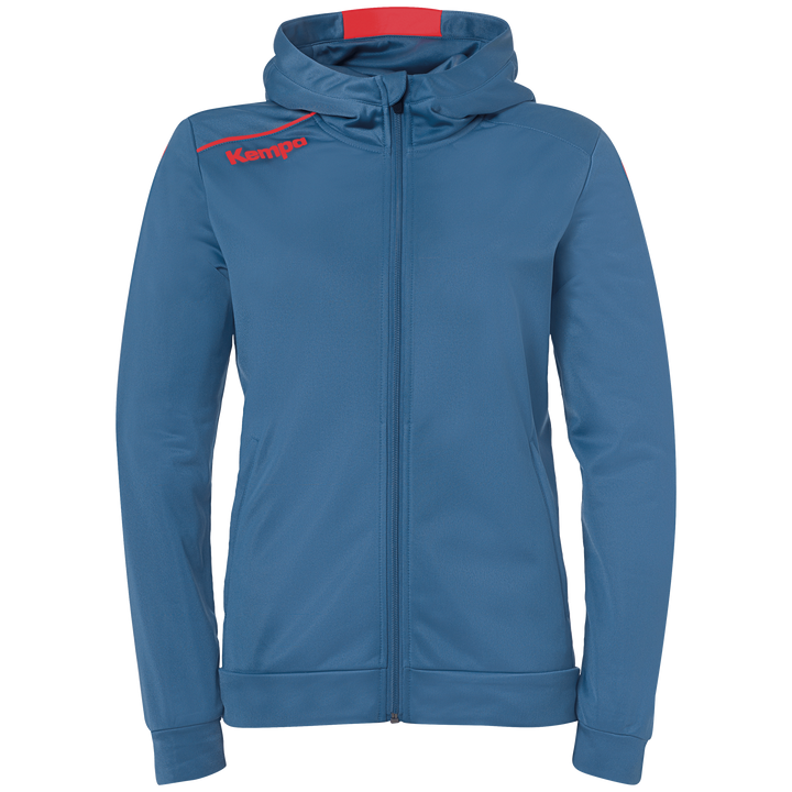 Kempa Player Kapuzenjacke Women - ice grau/fluo rot
