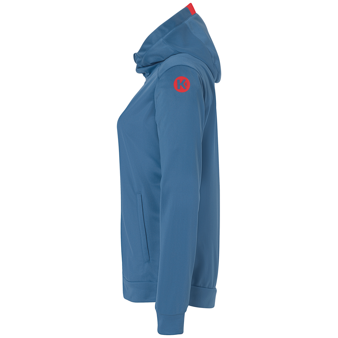 Kempa Player Kapuzenjacke Women - ice grau/fluo rot