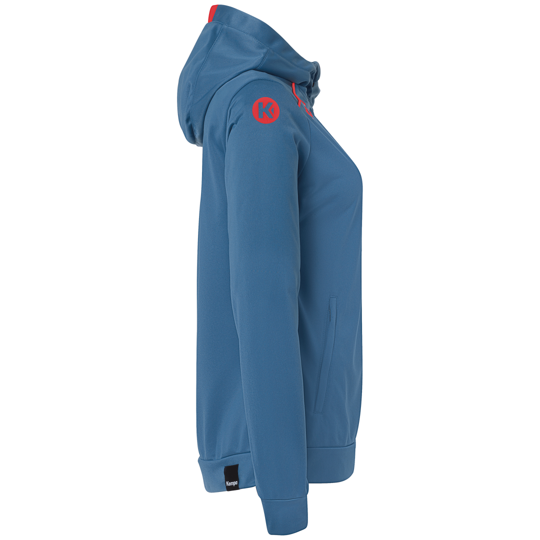 Kempa Player Kapuzenjacke Women - ice grau/fluo rot