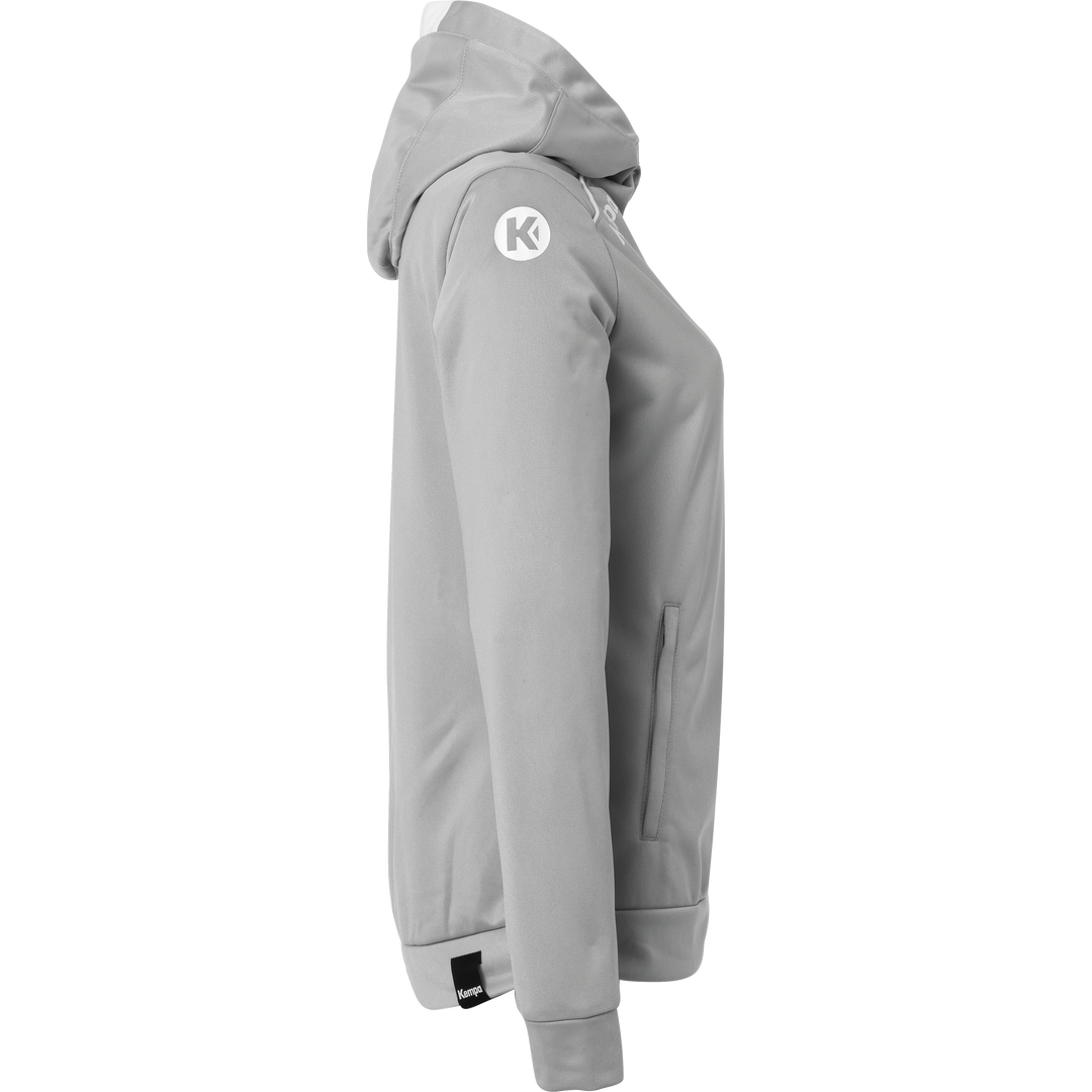 Kempa Player Kapuzenjacke Women - dark grau melange/weiß