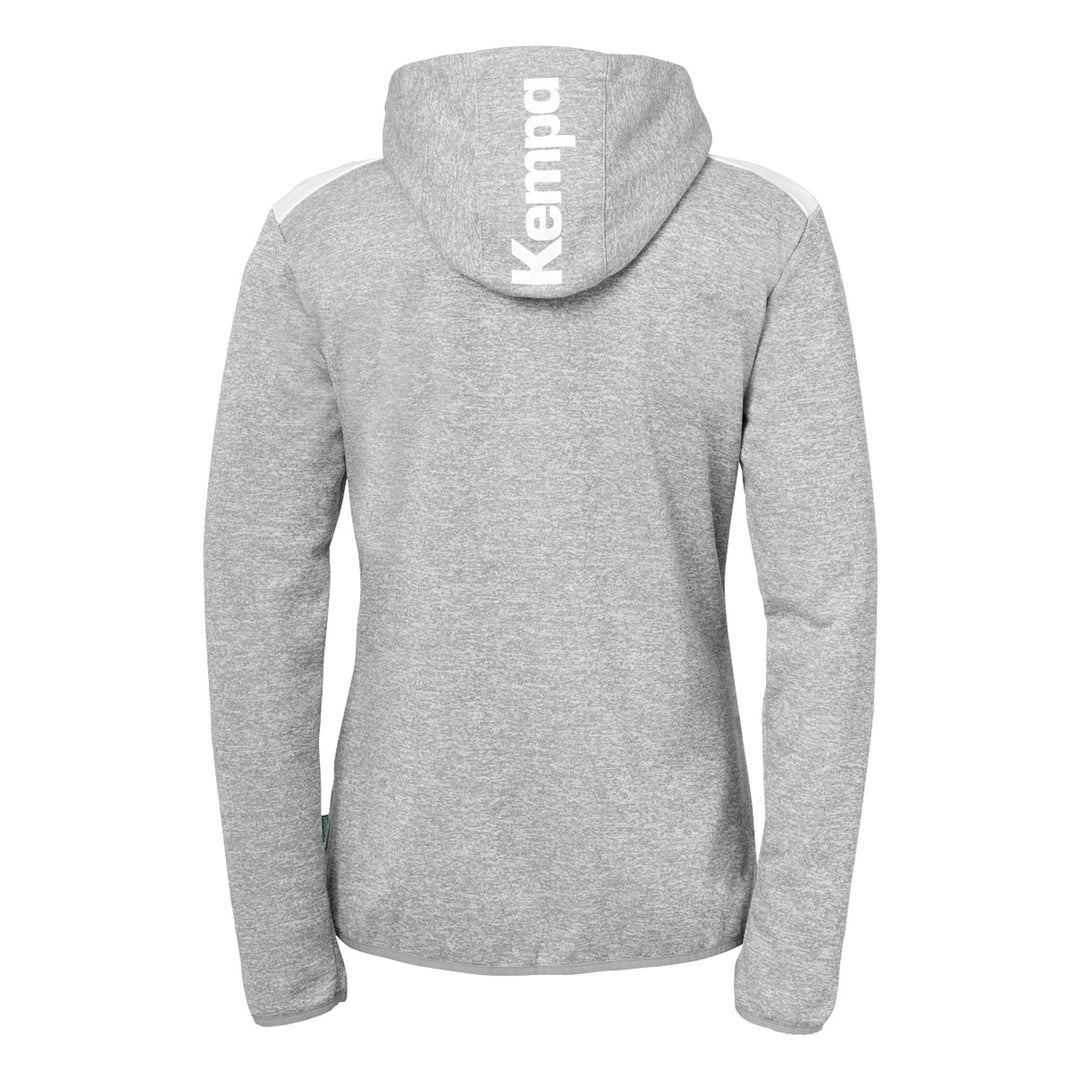 Kempa Emotion 27 Kapuzenjacke Damen - dark grau melange/weiß
