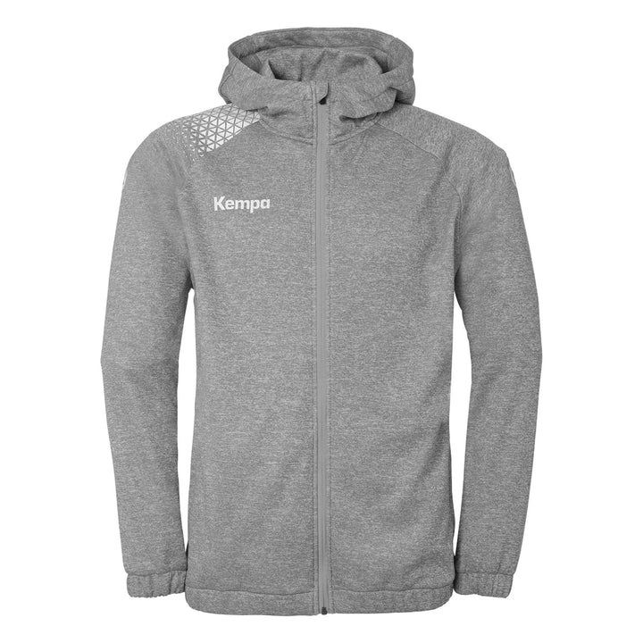Kempa Ambition 28 Kapuzenjacke - dark grau melange/weiß