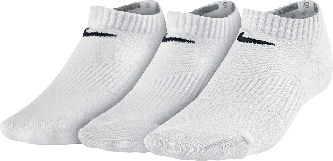 Nike 3Ppk Youth Cotton Cush No-Show W/ M - white/black