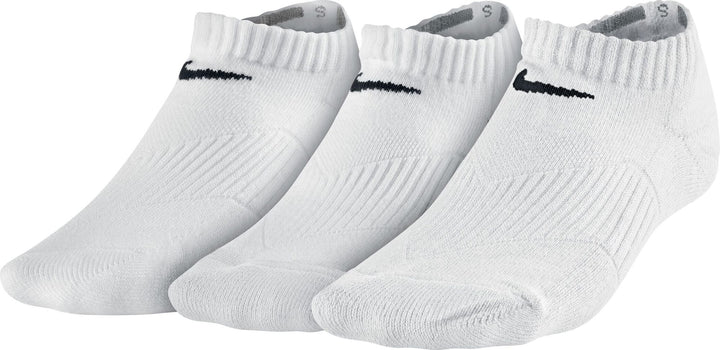 Nike 3Ppk Youth Cotton Cush No-Show W/ M - white/black
