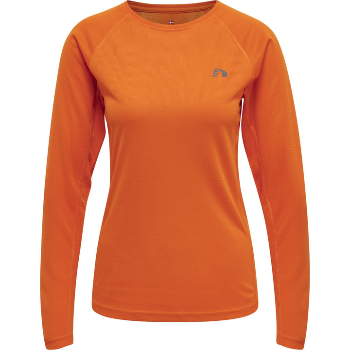 newline Women Core Running T-Shirt L/S - orange tiger