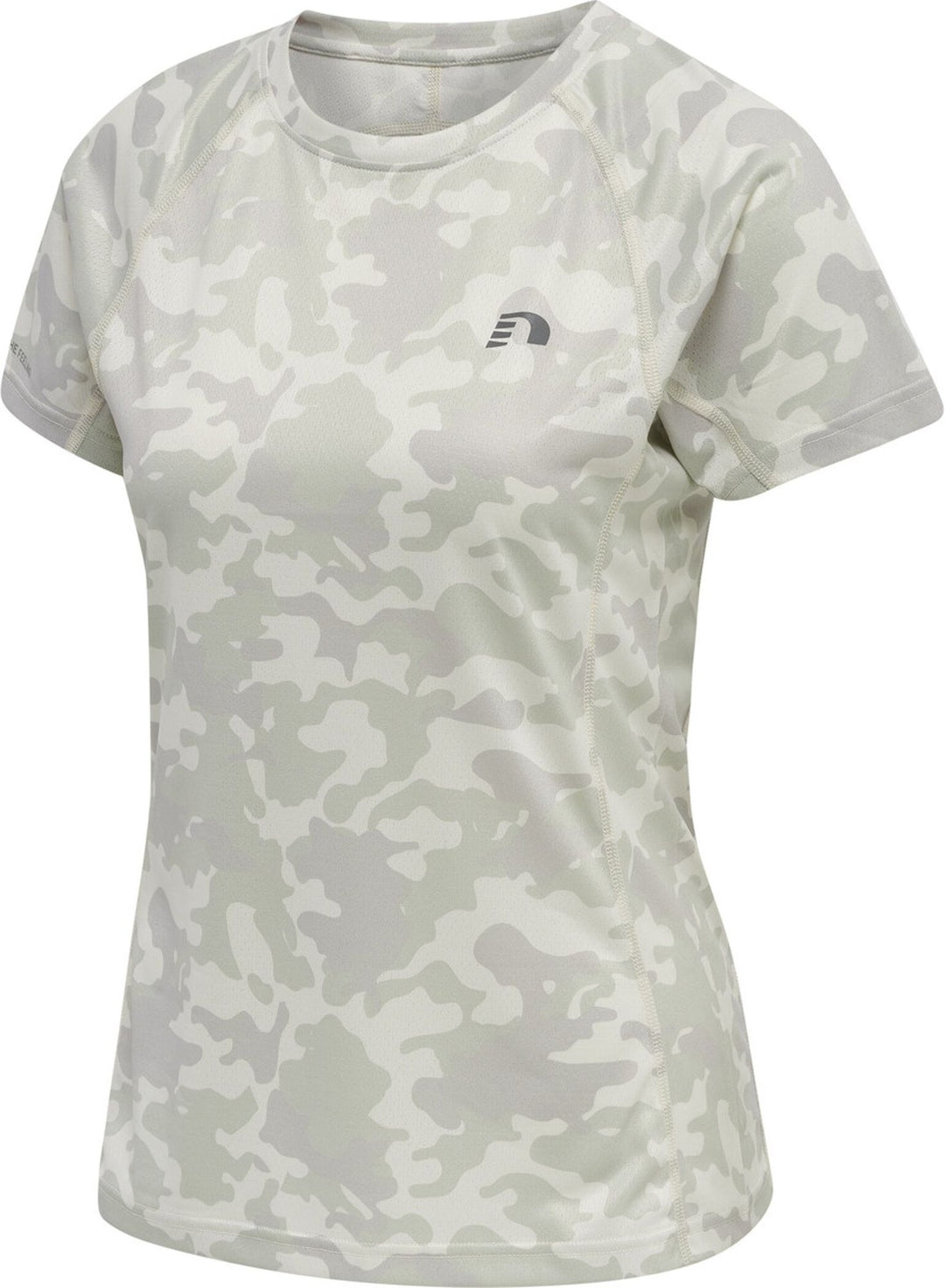 newline Women Running T-Shirt S/S - oyster mushroom aop