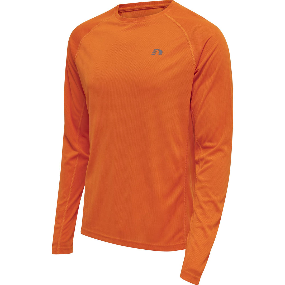 newline Men Core Running T-Shirt L/S - orange tiger