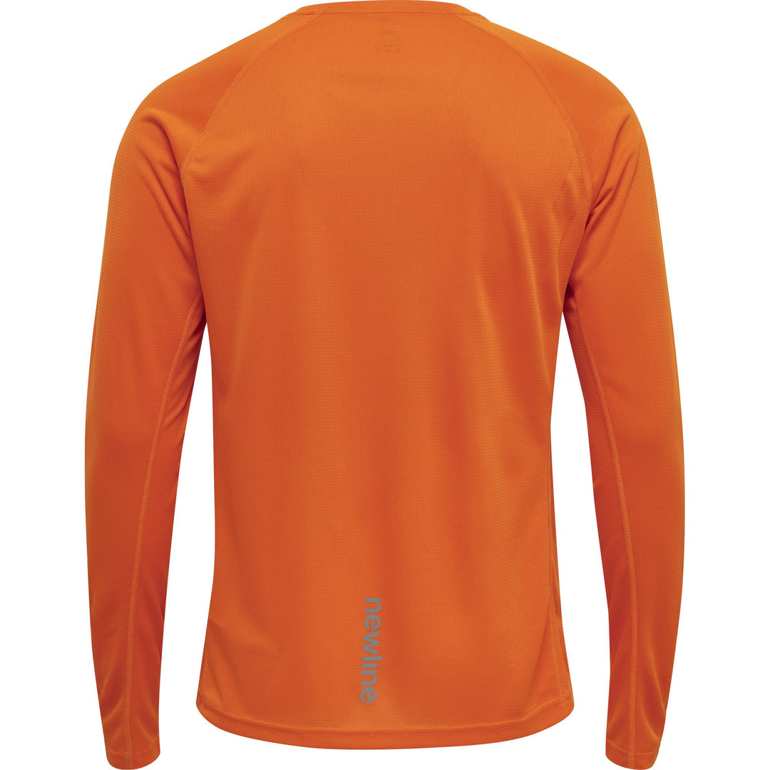 newline Men Core Running T-Shirt L/S - orange tiger