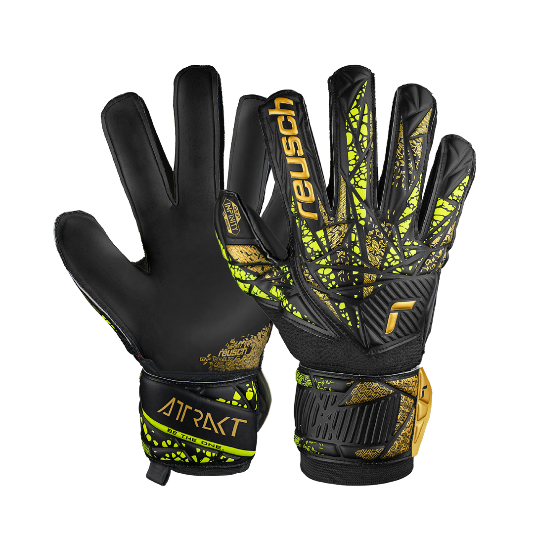Reusch Attrakt Infinity Finger Support - black / gold / yellow / black