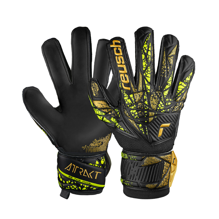 Reusch Attrakt Infinity Finger Support - black / gold / yellow / black