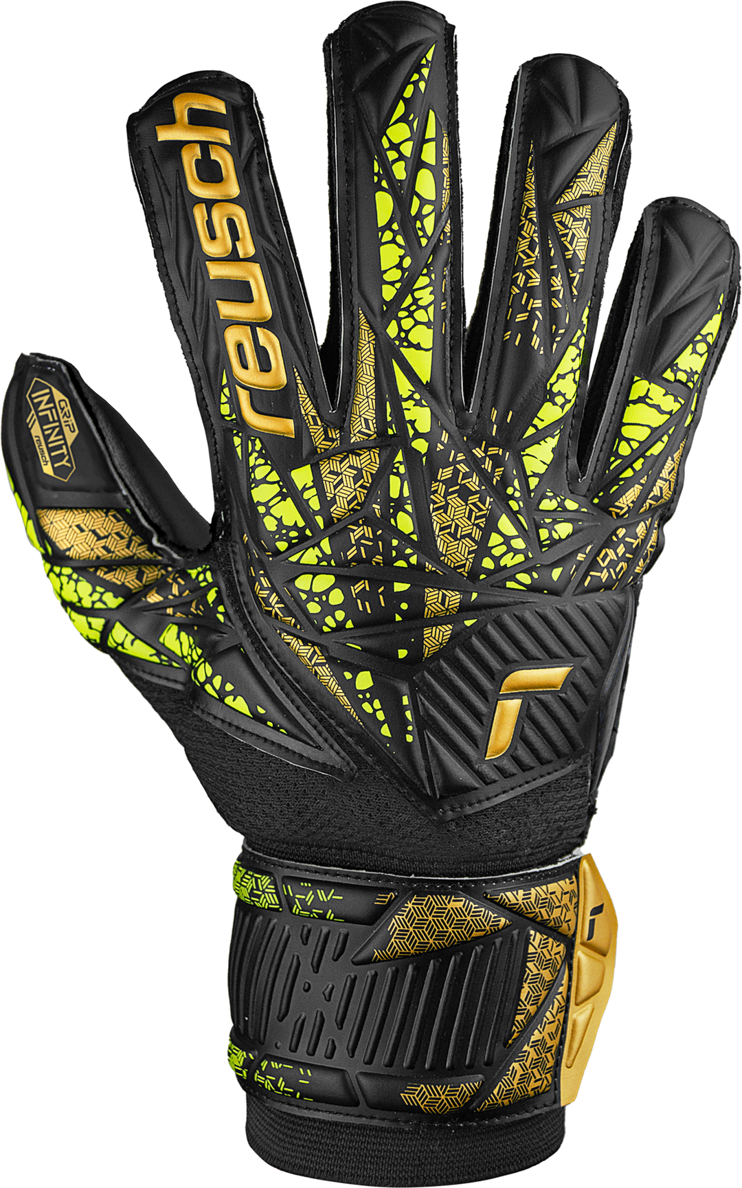Reusch Attrakt Infinity Finger Support - black / gold / yellow / black
