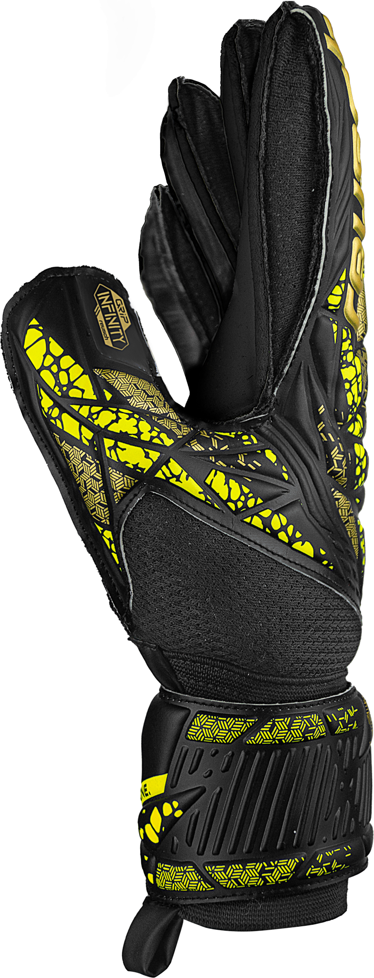 Reusch Attrakt Infinity Finger Support - black / gold / yellow / black