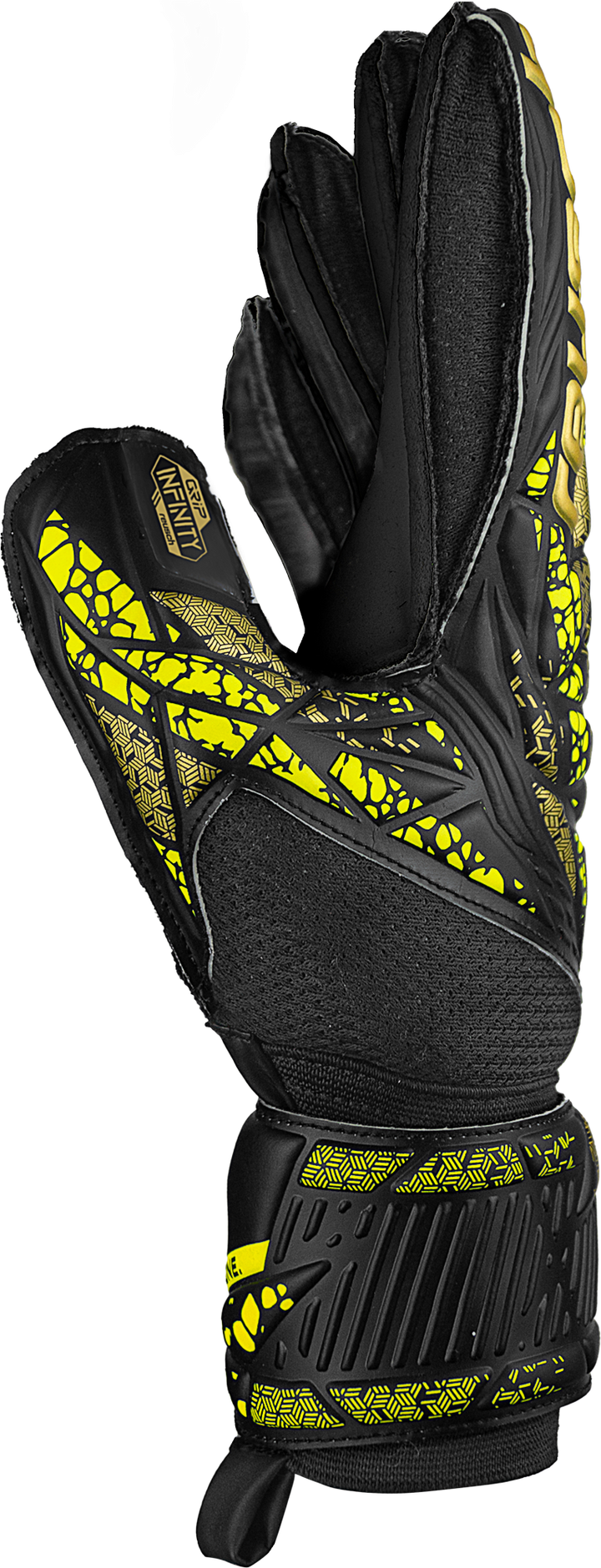 Reusch Attrakt Infinity Finger Support - black / gold / yellow / black