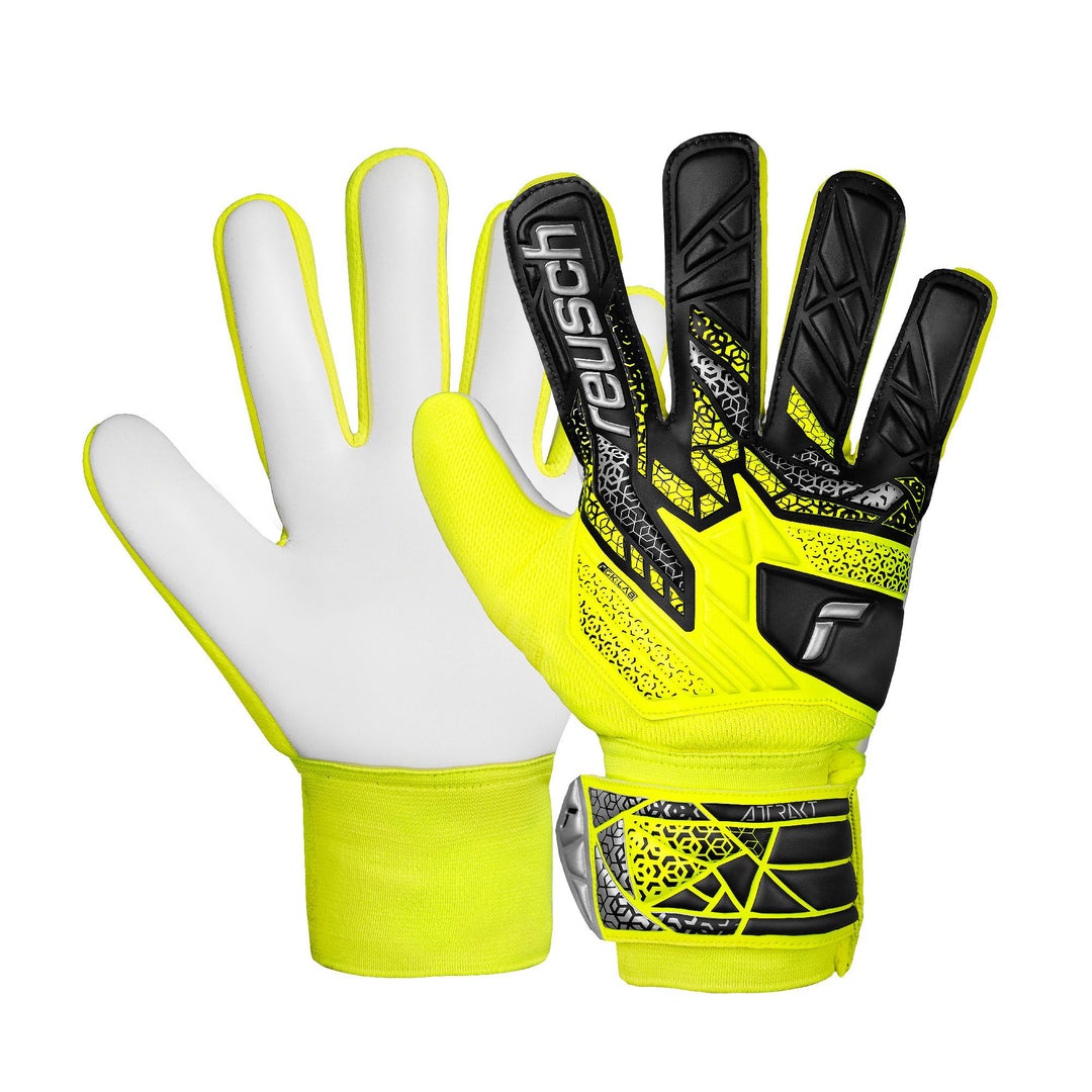 Reusch Attrakt Starter Solid Junior - safety yellow / silver
