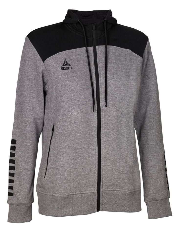 Select Kapuzen-Sweatjacke Oxford Damen V22 - schwarz grau