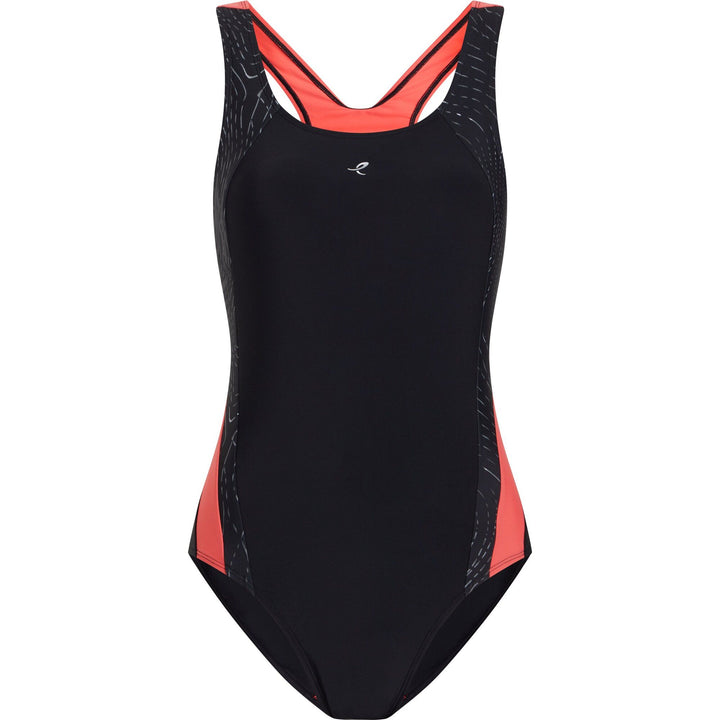 Energetics Da.-Schwimmanzug Nora W - black/red light/aop