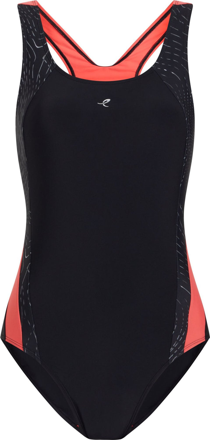 Energetics Da.-Schwimmanzug Nora W - black/red light/aop