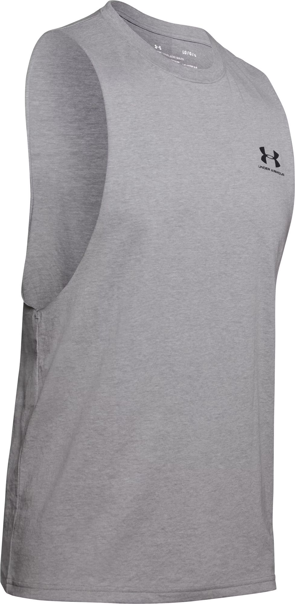 Under Armour Ua Left Chest Cut Off Tank - steel light heather