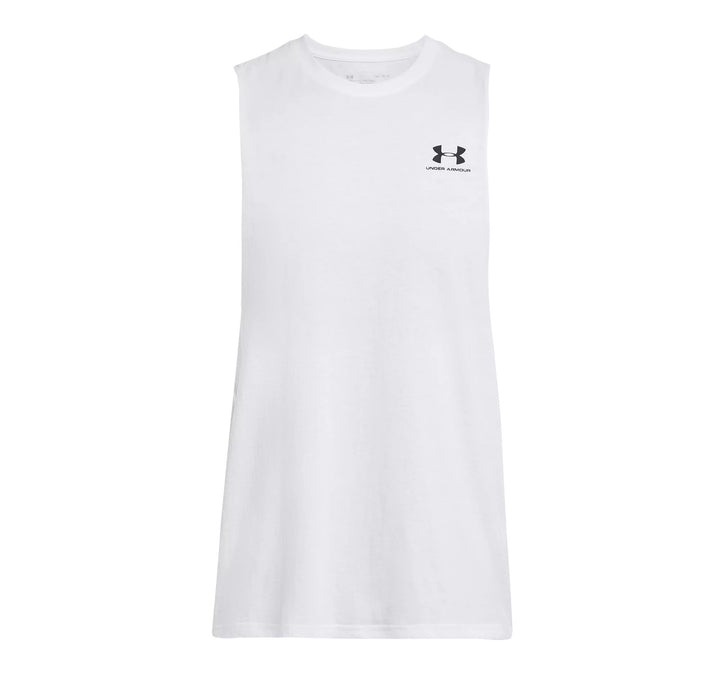 Under Armour Ua Left Chest Cut Off Tank - white