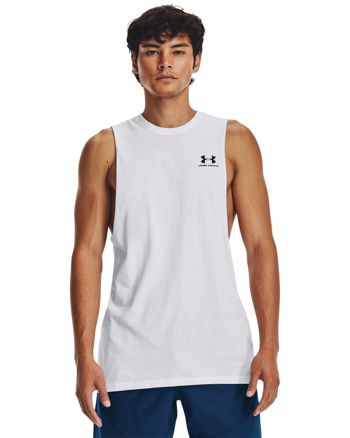 Under Armour Ua Left Chest Cut Off Tank - white