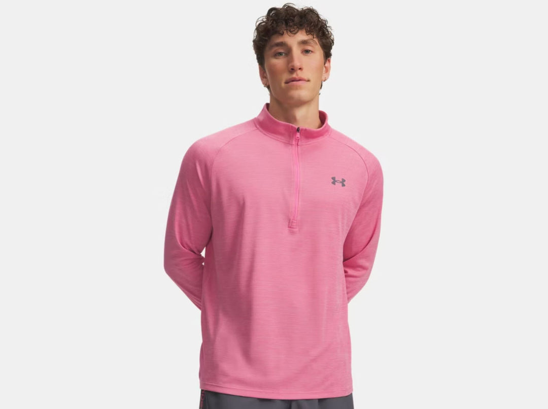 Under Armour Ua Tech Textured 1/2 Zip - pink frenzy
