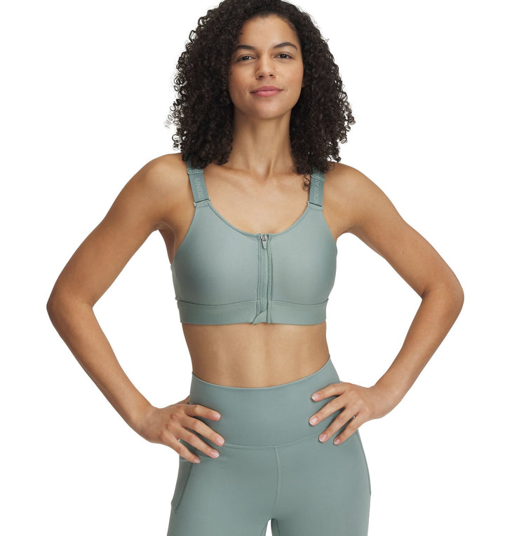 Under Armour Ua Infinity High Zip 2.0 Bra - silica green