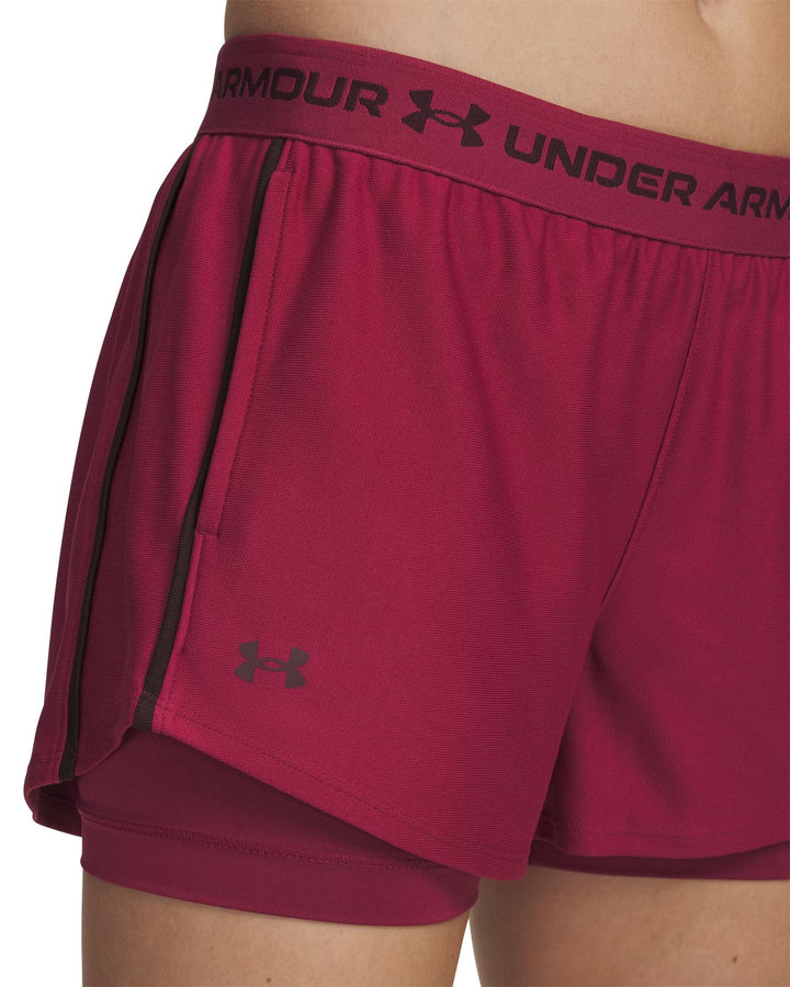 Under Armour Tech Play Up 2In1 Shorts - claret