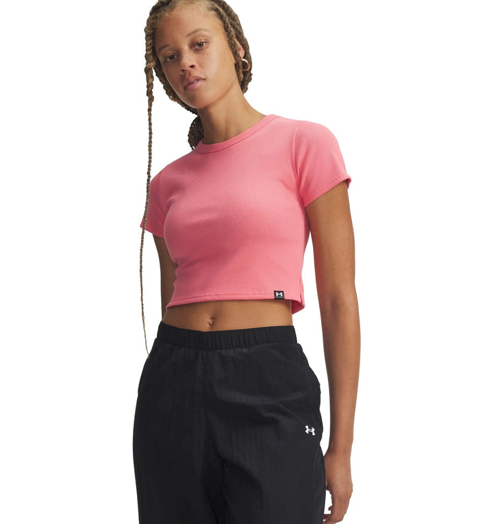 Under Armour Ua Rival Rib Baby Tee - bittersweet pink