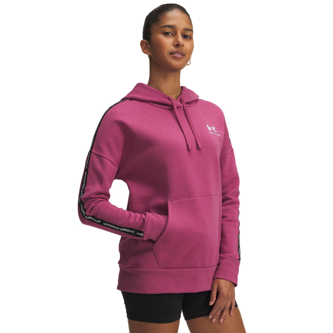 Under Armour Icon Fleece Taped Hdy - fuchsia dusk