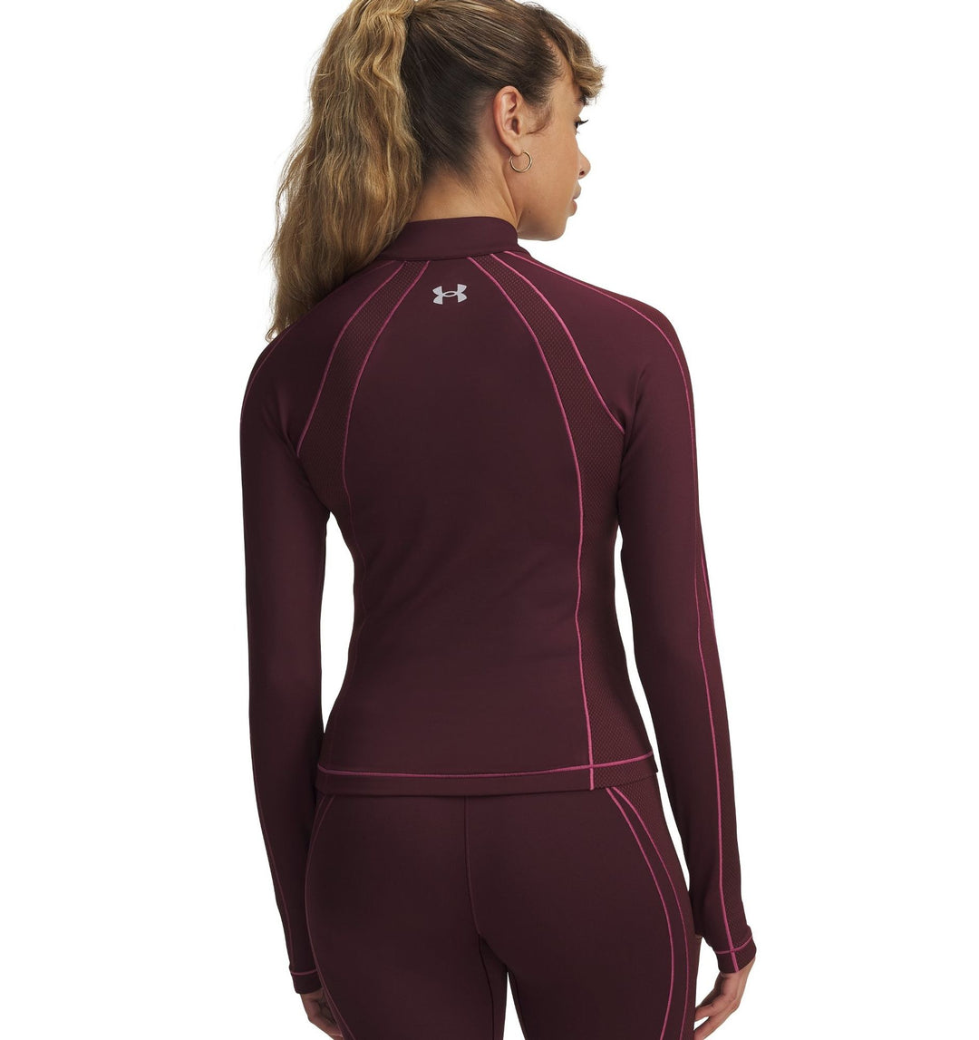 Under Armour Ua Coldgear Textured 1/2 Zip - dark maroon