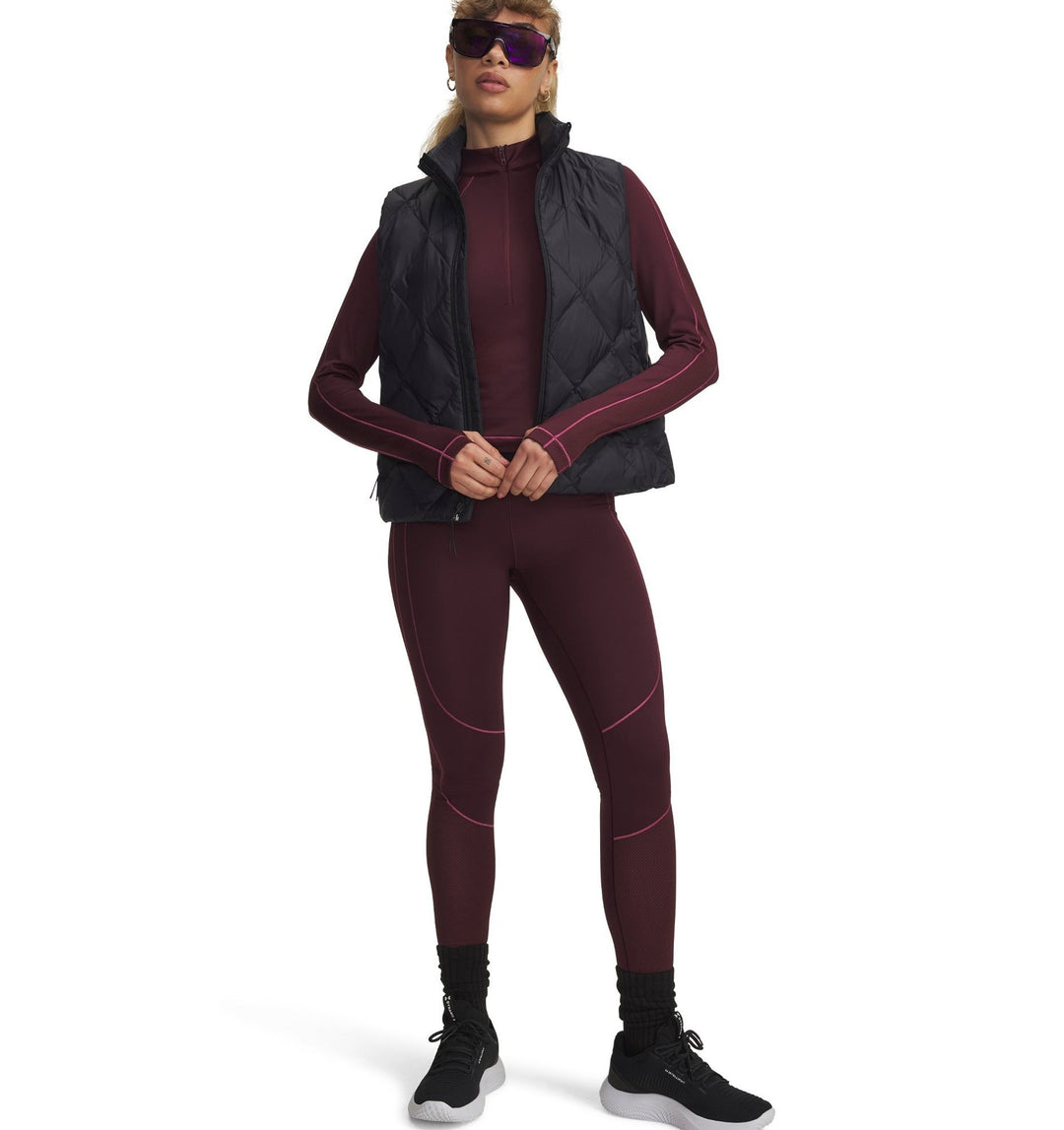 Under Armour Ua Coldgear Textured 1/2 Zip - dark maroon