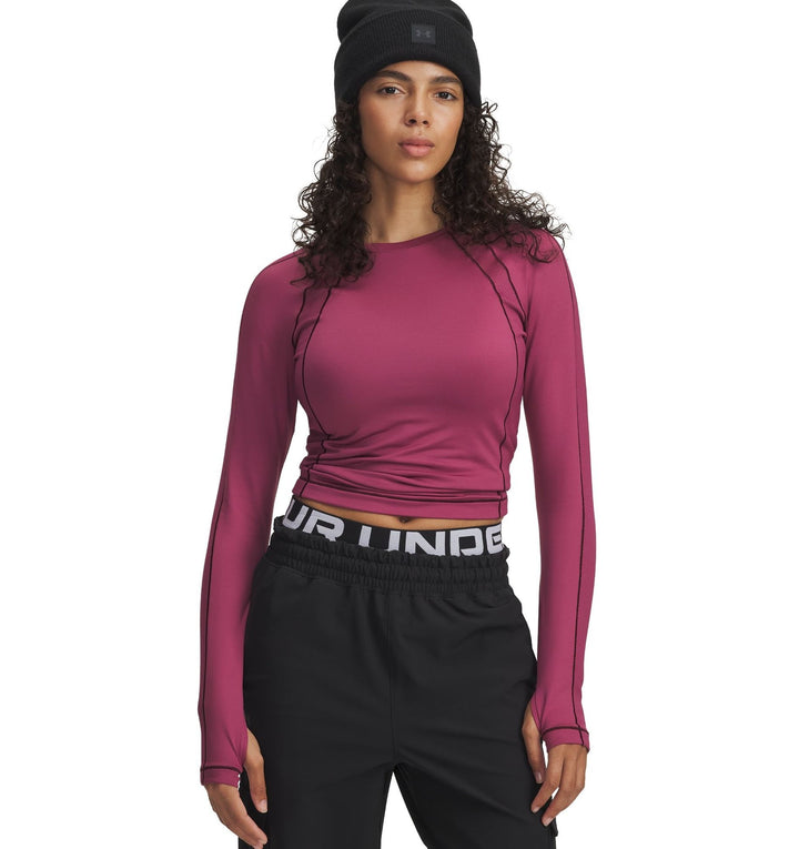 Under Armour Ua Coldgear Textured Crew - fuchsia dusk