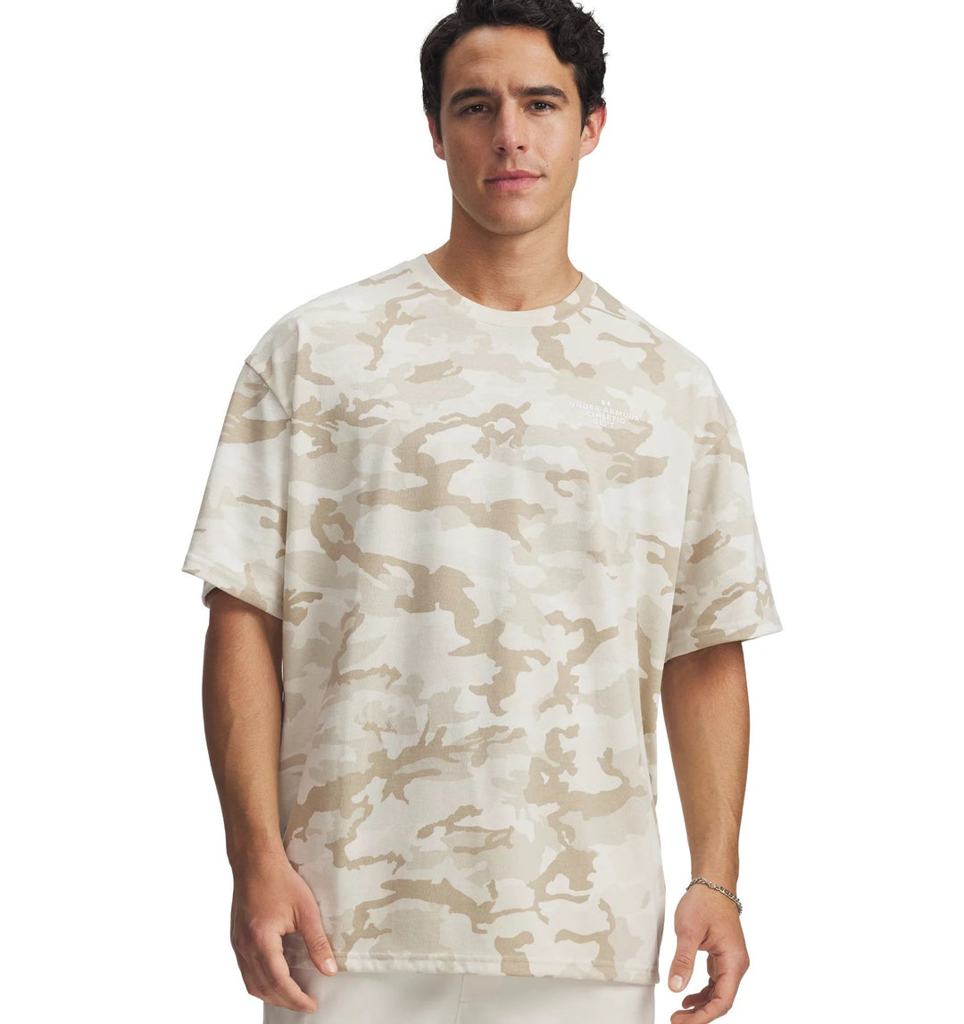 Under Armour Ua Hwt Athletic Dept Aop Ss - stone