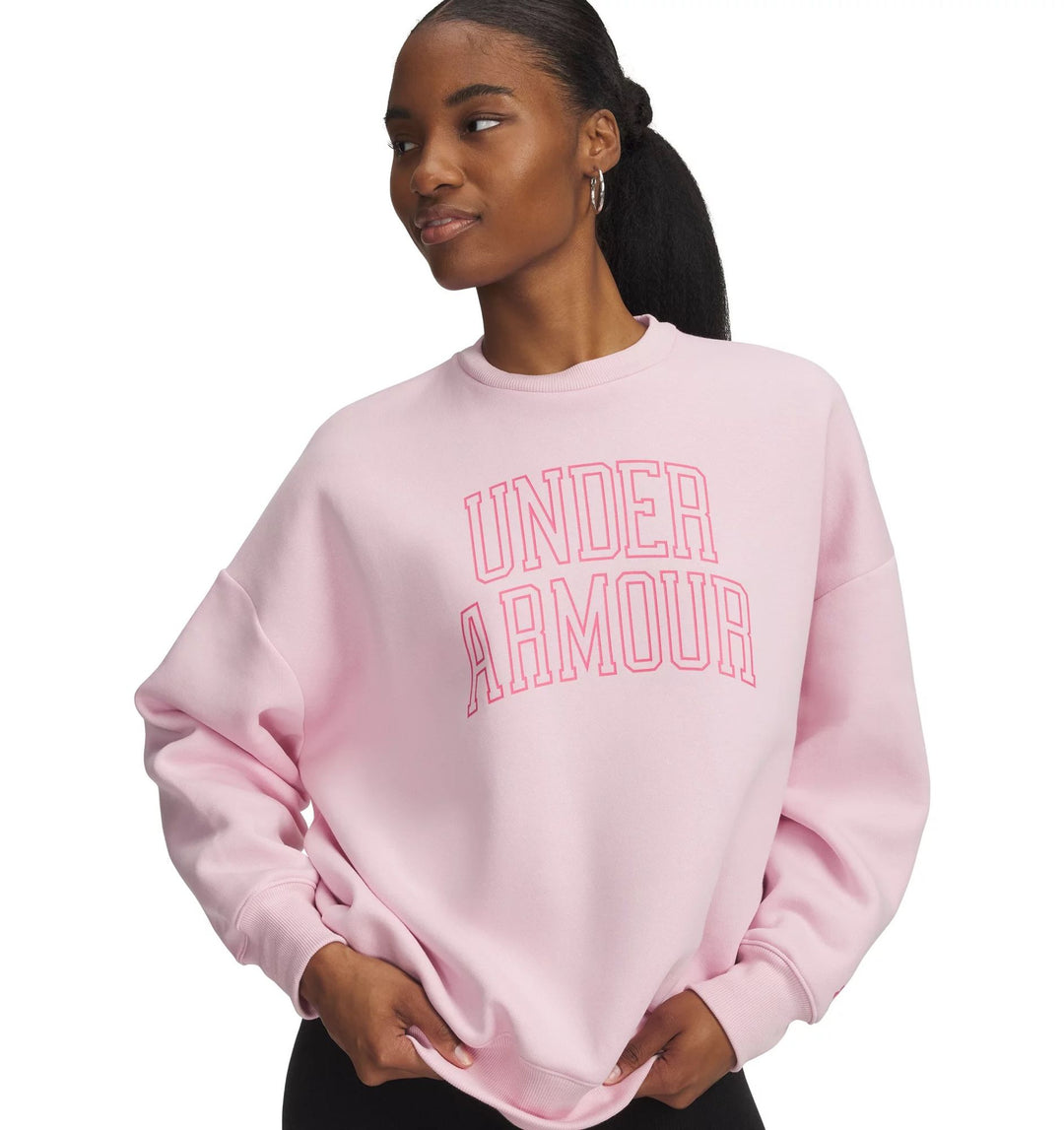 Under Armour Rival Flc Os Varsity Crew - prime pink
