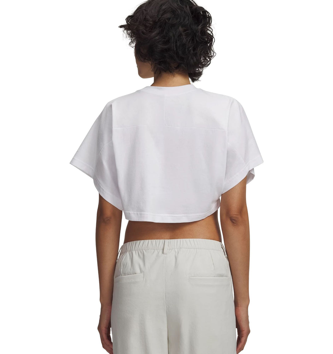 Under Armour Cropped Script Ss Tee - white