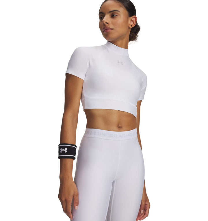Under Armour Heatgear Crop Mock Ss - white