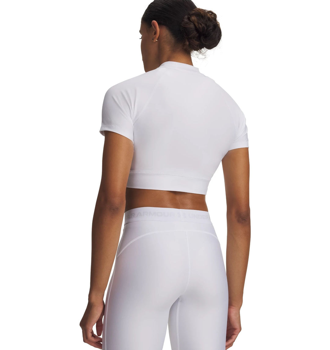 Under Armour Heatgear Crop Mock Ss - white