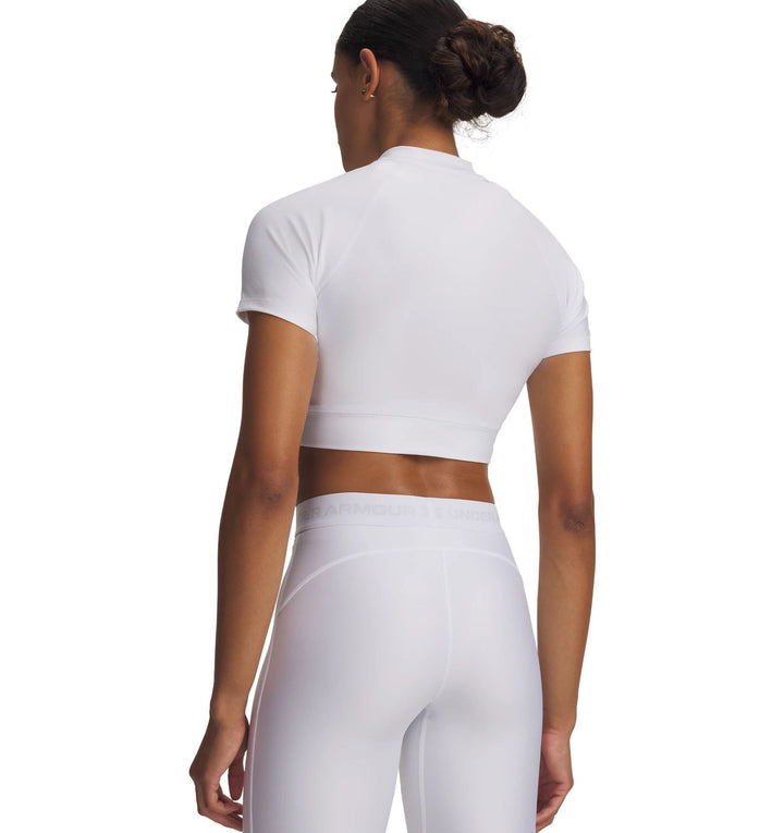 Under Armour Heatgear Crop Mock Ss - white