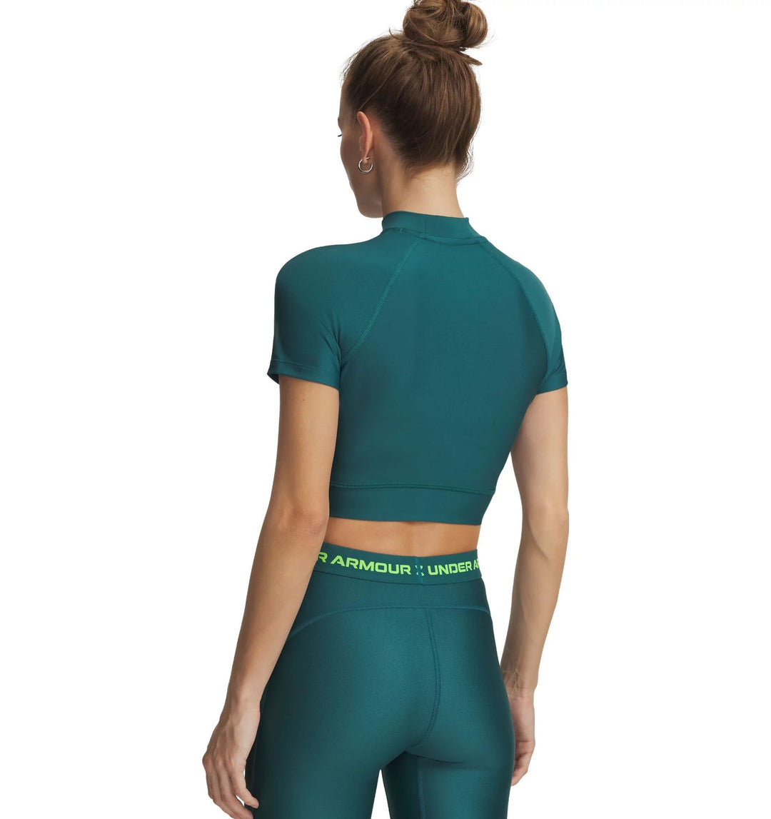 Under Armour Heatgear Crop Mock Ss - rack green