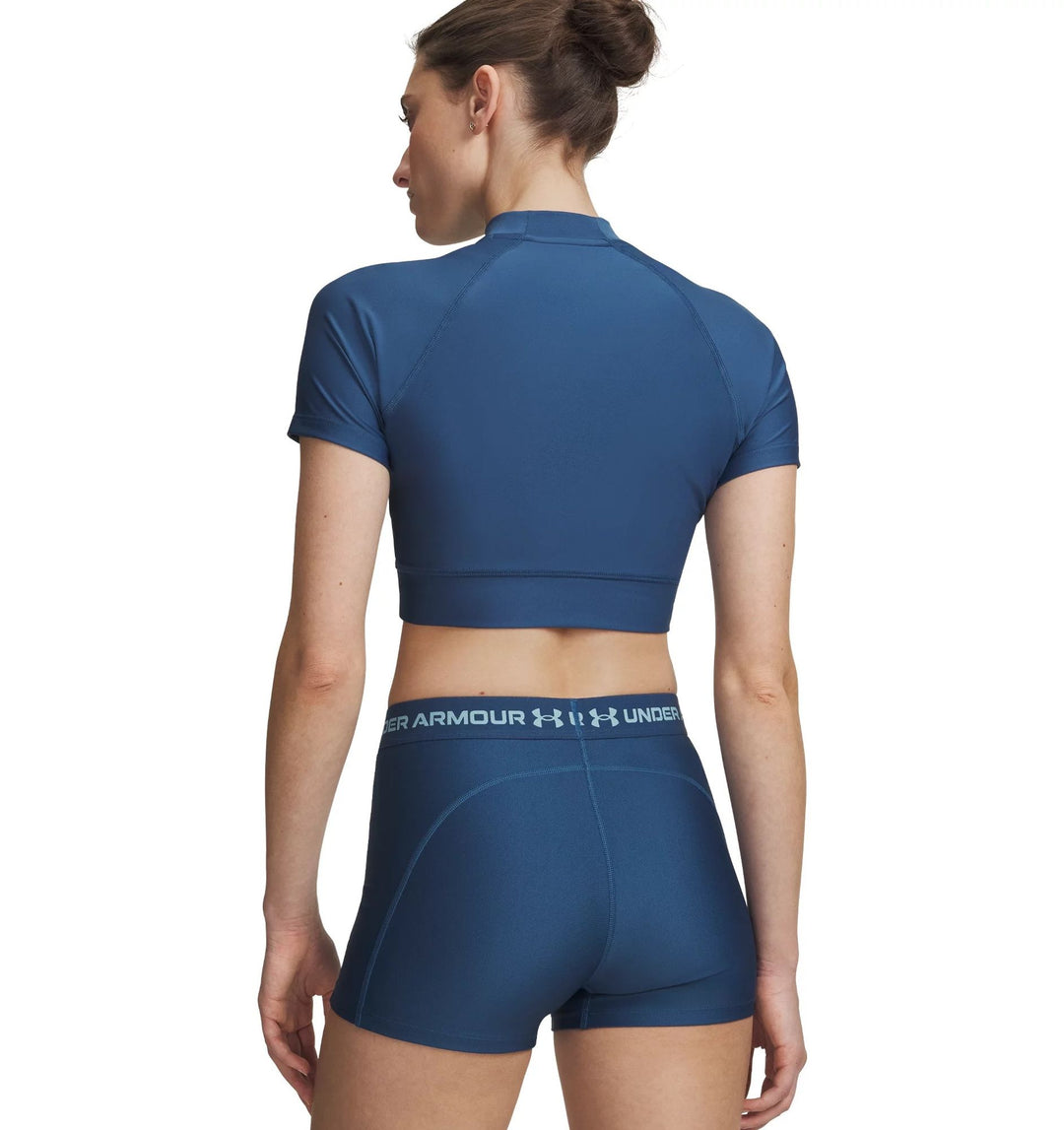 Under Armour Heatgear Crop Mock Ss - wham blue