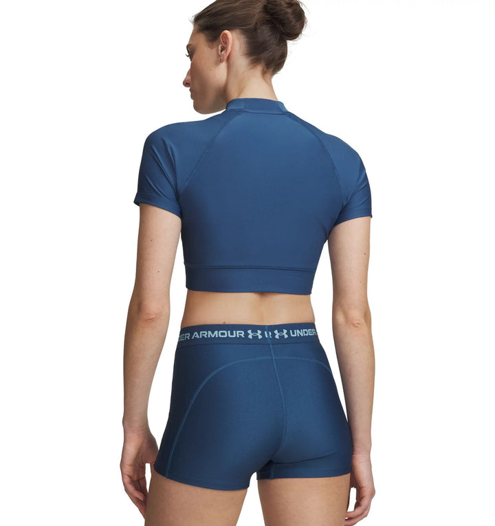 Under Armour Heatgear Crop Mock Ss - wham blue
