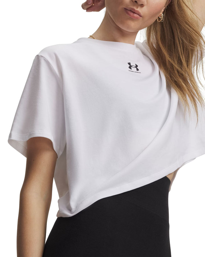 Under Armour Ua Rival Boxy Tee Solid - white