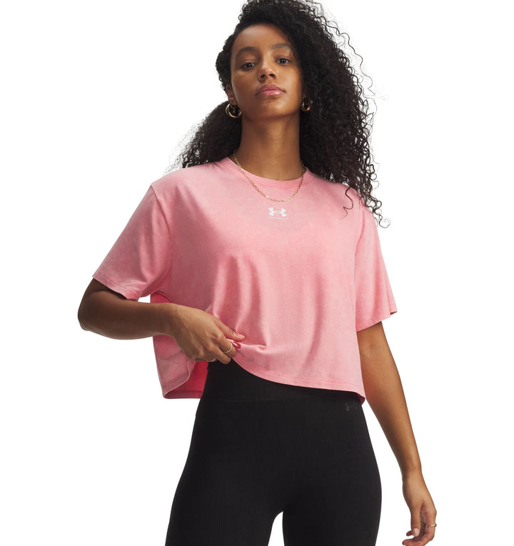 Under Armour Ua Rival Boxy Tee Wash - bittersweet pink